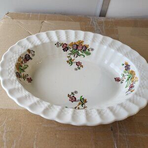 SPODE COPELAND WICKER LANE 10" OVAL VEGETABLE SERVING BOWL GUC SEE PICS "BIN H"